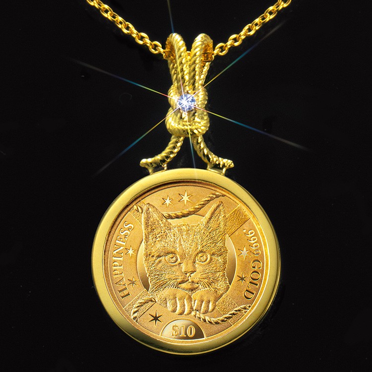 しあわせのShip's Cat純金コインペンダント