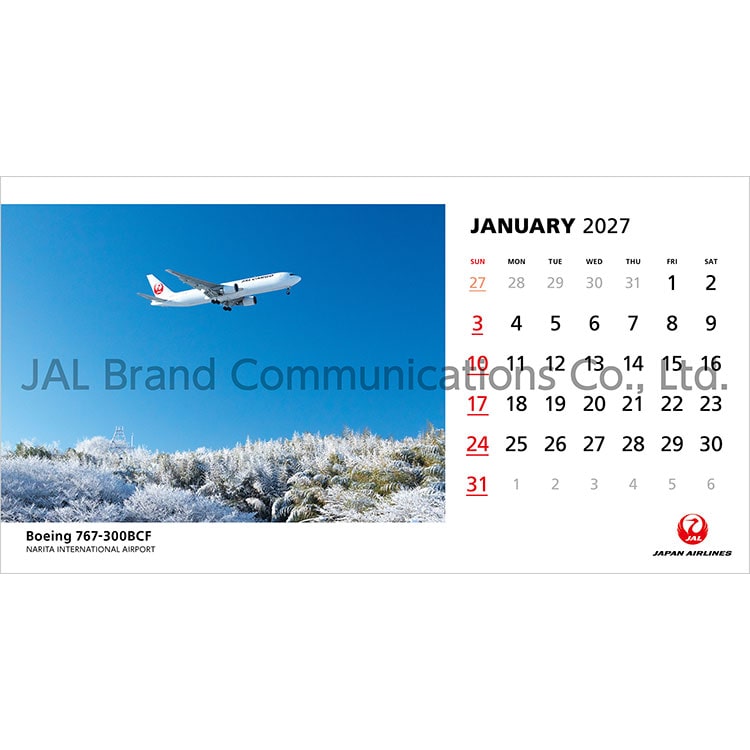 JAL FLEET 卓上判(英語版)2027 FLEET 卓上判(英語版)