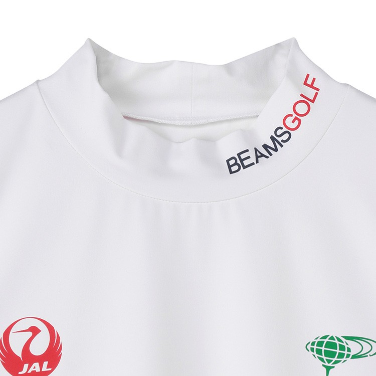 BEAMS GOLF] JALオリジナル ワンポイント モックネックシャツ