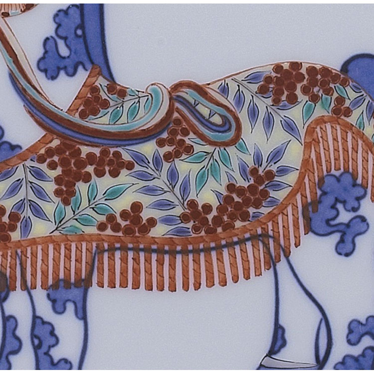 染錦 南天馬文 皿