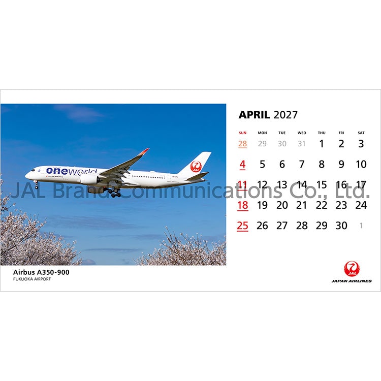 JAL FLEET 卓上判(英語版)2027 FLEET 卓上判(英語版)