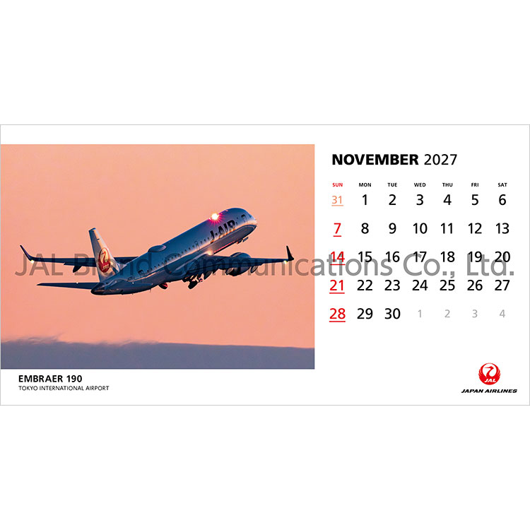 JAL FLEET 卓上判(英語版)2027 FLEET 卓上判(英語版)