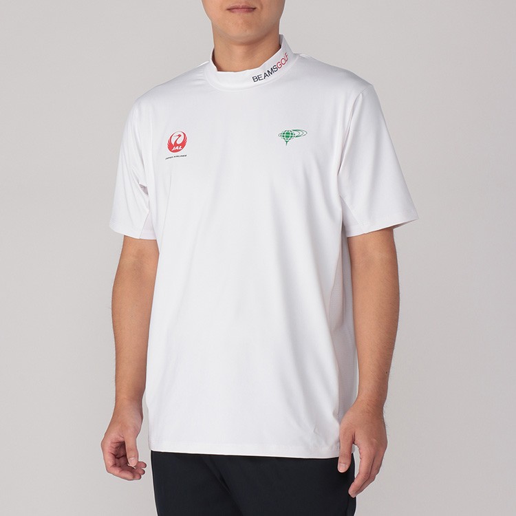 BEAMS GOLF] JALオリジナル ワンポイント モックネックシャツ