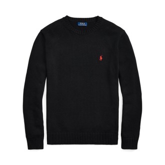 [POLO RALPH LAUREN]コットン クルーネック セーター ブラック M