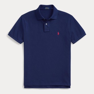 [POLO RALPH LAUREN]カスタム スリムフィット メッシュ ポロシャツ ネイビー S