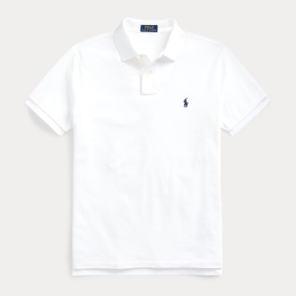 [POLO RALPH LAUREN]カスタム スリムフィット メッシュ ポロシャツ ホワイト S