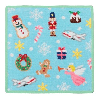 [FEILER×JALショッピング]ドリーミースノーフライト柄 ハンカチ グリーン