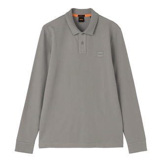 [BOSS]ロゴパッチ スリムフィットポロシャツ ストレッチコットン Open Grey M