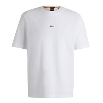 [BOSS] ストレッチコットン Tシャツ コントラストロゴ White M