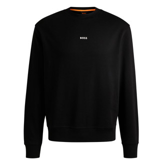 [BOSS]コントラストロゴリラックスフィット スウェットシャツ コットンテリー Black M