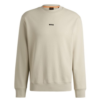 [BOSS]コントラストロゴリラックスフィット スウェットシャツ コットンテリー Light Beige M