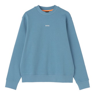[BOSS]コントラストロゴリラックスフィット スウェットシャツ コットンテリー Light/Pastel Blue M