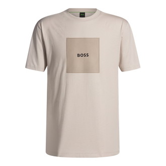 [BOSS]コットンジャージー Tシャツ ロゴアート Open Beige  M