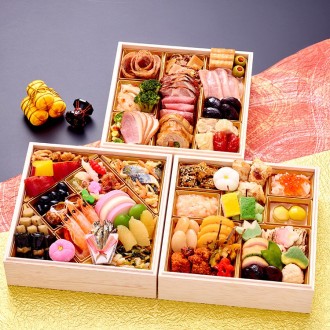 [湯島たけうち監修]旬菜と肉料理三段重