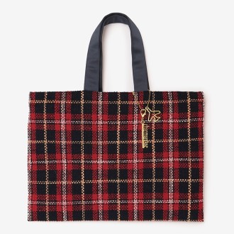 [シャルマントサック]JALオリジナル ツイードバッグ（レッドネイビー）