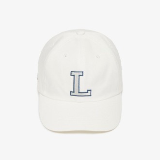 [ラコステ]コットンツイル Lロゴキャップ RK067J ホワイト