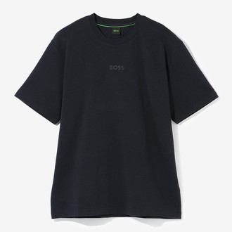 [BOSS] コットンジャージー Tシャツ ロゴディテール Dark Blue M