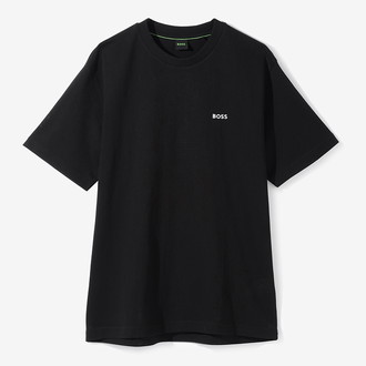[BOSS] コットンメッシュ Tシャツ アートワーク エンブロイダリー Black M