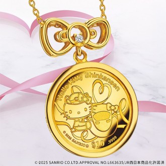 ハローキティ新幹線 純金コインペンダント
