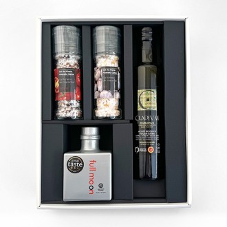 三種の神器セット（オリーブオイル・ホワイトバルサミコ酢・岩塩）