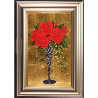 [髙井美香]日本画『薔薇 RED』