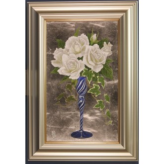 [髙井美香]日本画『薔薇 WHITE』