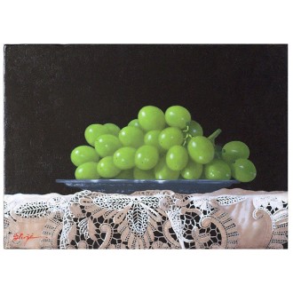 [庄司守]油彩画『シャインマスカット』