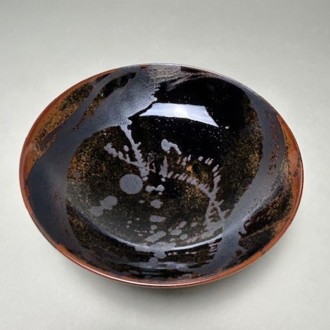 [井上祐希]陶芸『天目銀滴 皿 （大）』
