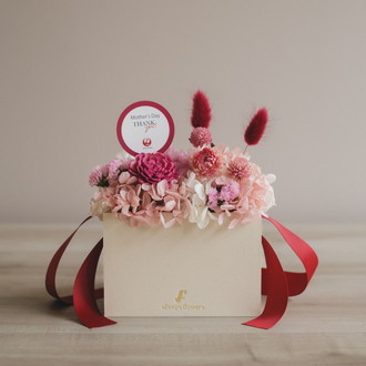 〔母の日〕[Always Flowers] JALオリジナル フラワーバッグアレンジメント/ドライ＆プリザーブドフラワー