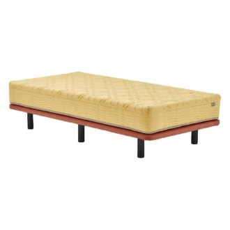 [シモンズ]ポケットダブルス セミダブル *受注生産 イエロー/コーラル 20ｃｍ脚