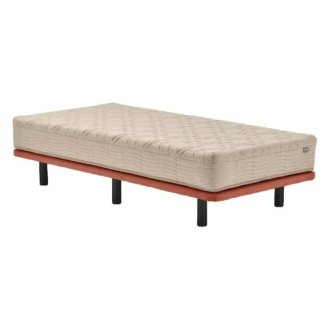 [シモンズ]ポケットダブルス セミダブル *受注生産 アイボリー/コーラル 20ｃｍ脚