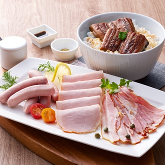 [鰻楽]うなぎ蒲焼&三田屋総本家ハム詰合せ