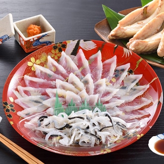 [関とら本店]とらふく刺身・ふく一夜干しセット