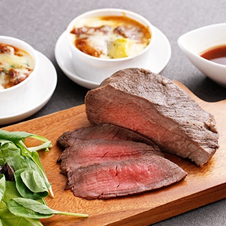 北海道ローストビーフとビーフグラタン