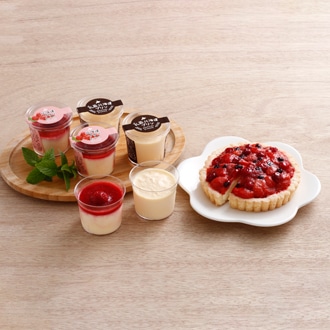 [乳蔵]北海道ミックスベリータルトと2つのプリン