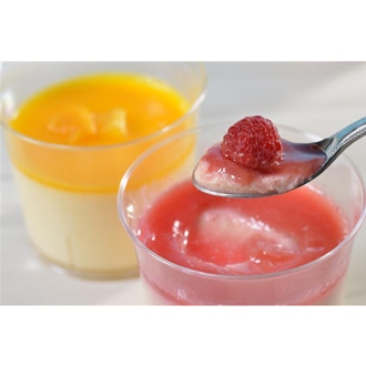 [乳蔵]木苺プリンとマンゴープリン各2個