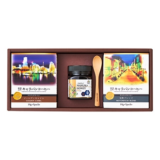 〔母の日〕マヌカハニー&[横濱元町キャラバンコーヒー]ドリパックコーヒーギフト YMC-MH1