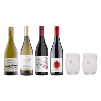 〔JALオリジナル割れないグラス付き〕気軽に楽しめるスクリューワイン4本セット