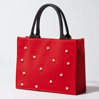 [アビステｘJALショッピング]ネオプレーン素材の軽いミニトートバッグ パール（ビジュー）