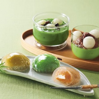 [京都・東山茶寮]宇治抹茶冷やしぜんざいと抹茶スイーツセット