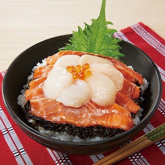 ホタテ・サーモンぶっかけ丼