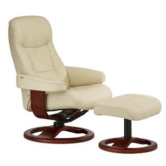 [シモンズ]フィヨルド リクライニングチェア215 オフホワイトｘダークチェリー