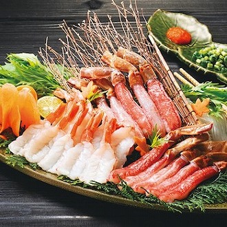 赤エビとカニのしゃぶしゃぶ