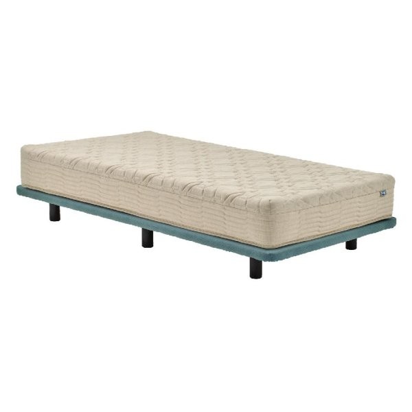 [シモンズ]ポケットダブルス シングル アイボリー/セージ 14ｃｍ脚