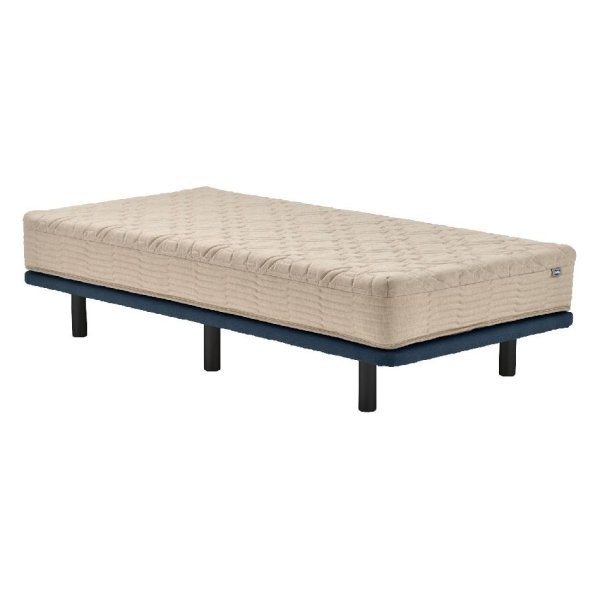 [シモンズ]ポケットダブルス シングル アイボリー/ナイトブルー 20ｃｍ脚