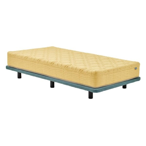 [シモンズ]ポケットダブルス セミダブル *受注生産 イエロー/セージ 14ｃｍ脚