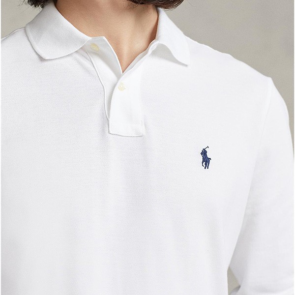 POLO RALPH LAUREN]POLO カスタム スリム ロングスリーブ ポロシャツ