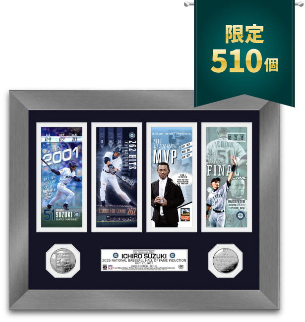 イチロー MLB 殿堂入り記念 ダブルフォトミント 510個限定生産＞イチロー MLB 殿堂入り記念 ダブルコインフォト
