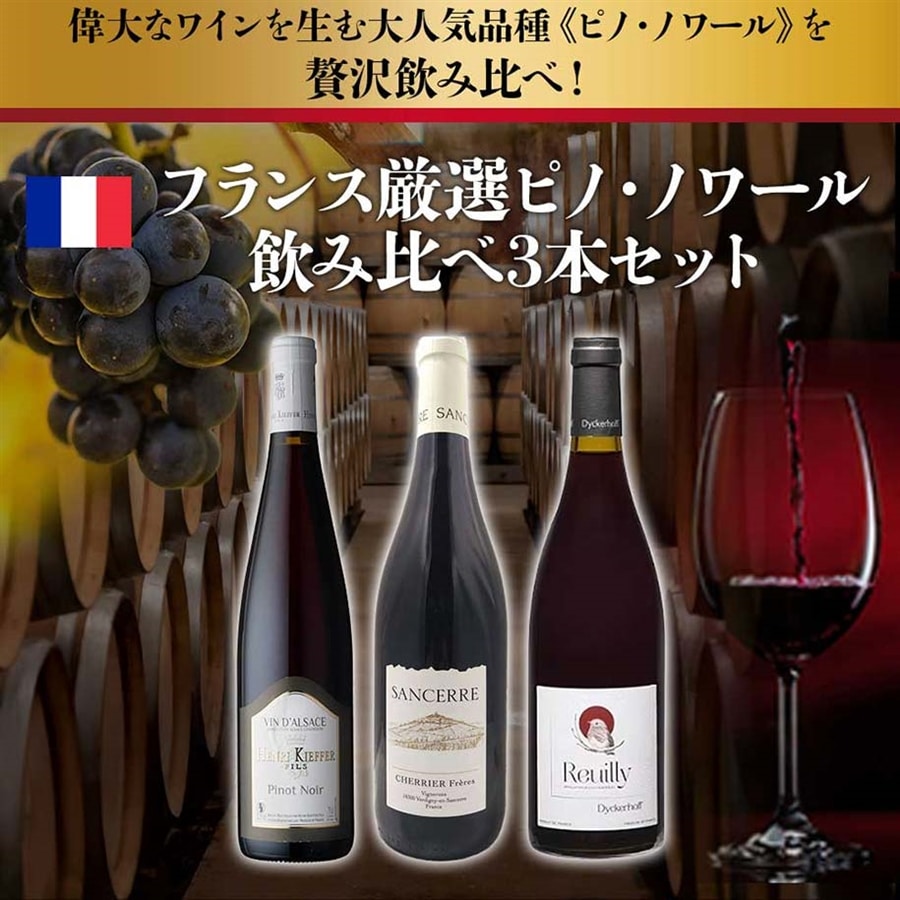 フランス厳選ピノ・ノワール飲み比べ3本セット