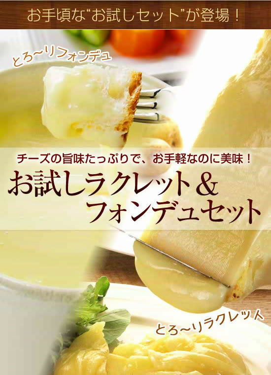 お試しラクレット＆チーズフォンデュのとろ～りセット